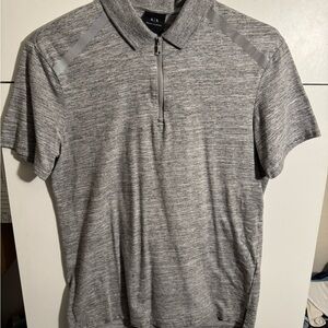 Armani Exchange Heather Gray Polo Shirt
